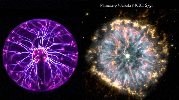 Plasma bola e nebulosa planetária NGC 6751.