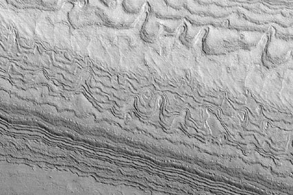 Mars south polar layered slope