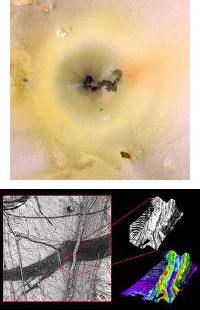 Prometheus on Io and cycloids on Europa