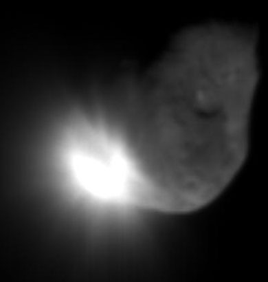 Comet Tempel 1, 16 seconds after impact.