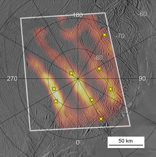 Hot spots in 'tiger stripes'