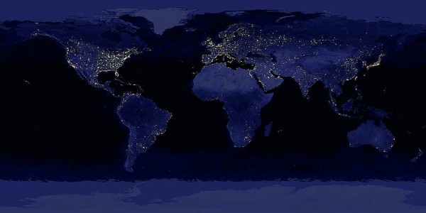 Composite image of the Earth at night.