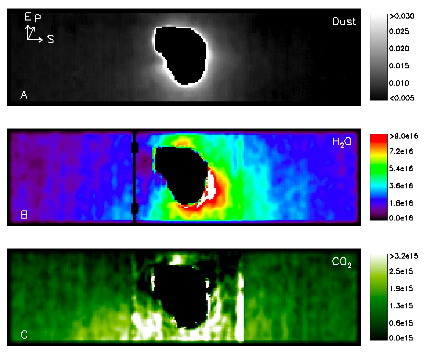 Comet Tempel 1 Infrared spectrometer results.