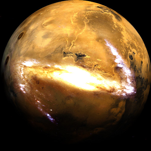 Valles Marineris shape highlighted