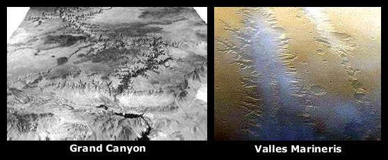 The Grand Canyon and Valles Marineris