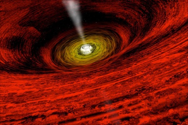 GRO J1655-40: Evidence for a Spinning Black Hole. Drawing Credit: A. Hobart, CXC
