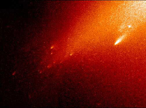 The breakup of Comet Linear