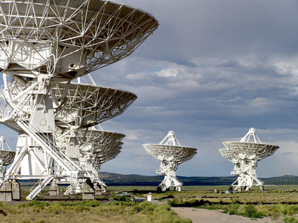 The Very Large Array radio telescope.